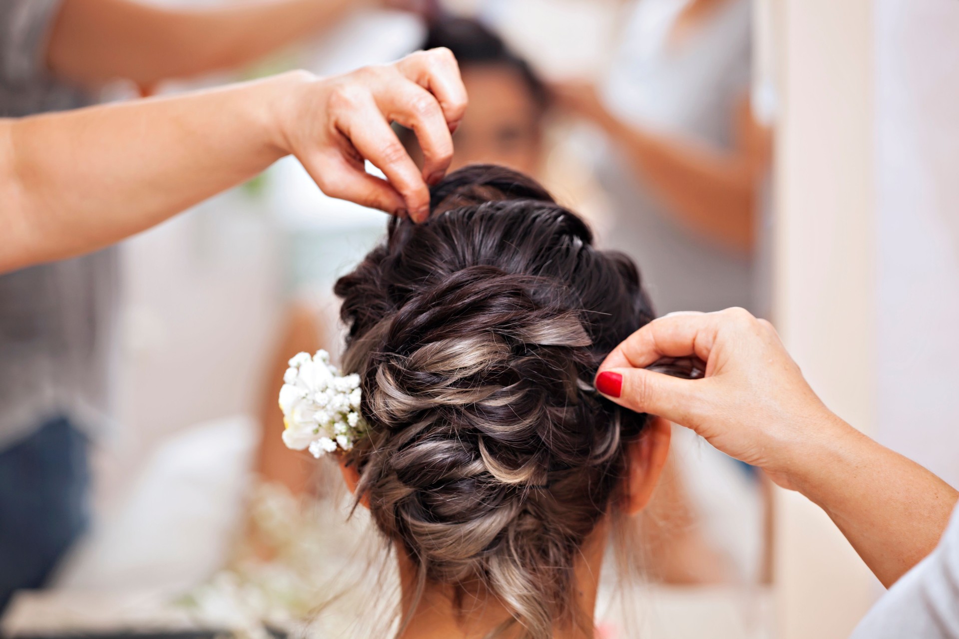 Beautiful bride getting ready for the happiest day of her life